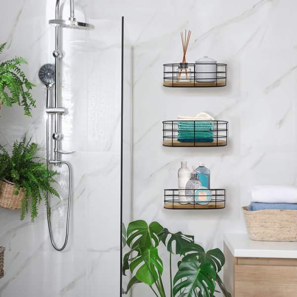 17 Stories Set Of 3 Wire Baskets For Storage Wall Mount Stackable